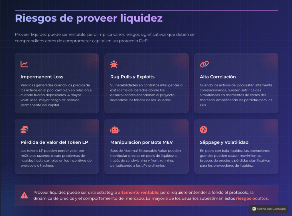 Riesgos de Proveer Liquidez